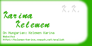 karina kelemen business card